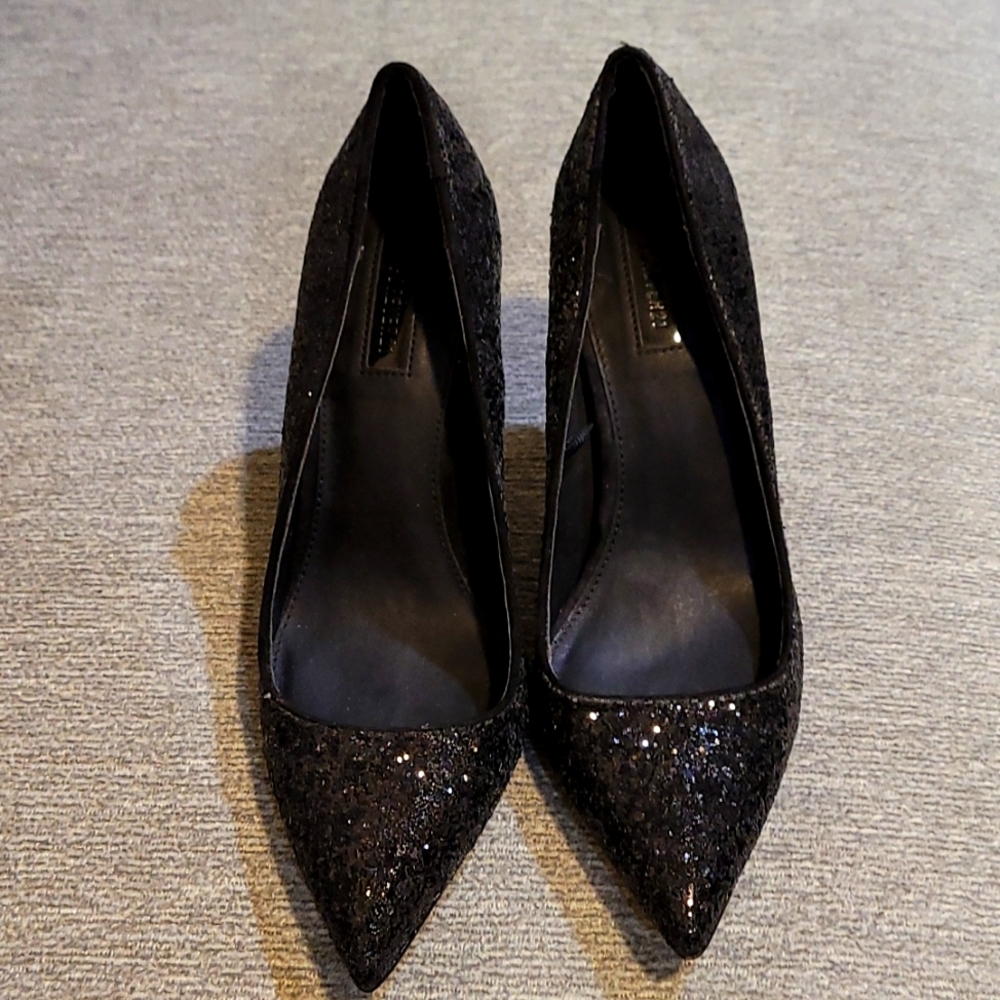 Forever 21 Black Glitter Stilletos